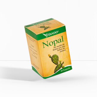 Nopal, auch als Opuntia streptacantha oder Opuntia ficus indica bekannt, ist ein Kaktus, der traditionell zur Regulierung des Blutzuckerspiegels und zur Unterstützung des Cholesterinwertes verwendet wird. Die HANDO®Nopal Kapseln enthalten das Pulver dieses wertvollen Kaktus, hergestellt aus wildwachsenden Kakteen aus unberührten Ökosystemen in Mexiko.