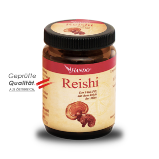 Hando Reishi 60 Kapseln online kaufen bestellen Qualität aus Österreich AGES geprüft Vitalpilz Reishi Extrakt kaufen, Geprüftes Reishi-Pulver in Premiumqualität, Extrakt und Vitalpilzpulver Kapseln, Naturheilkraft in geprüfter Qualität, Reishi Extrakt Kapseln, Original